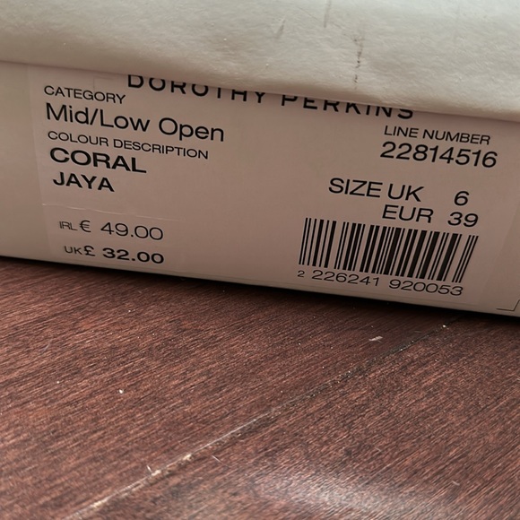 Dorothy Perkins open toe coral NEW women’s size 8.5 US - Picture 4 of 6